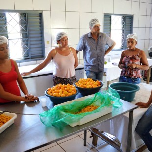 Troca de saberes sobre processamento de pequi (Foto: Andrés Pasquis/GIAS)