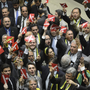 Deputados pró- impeachment na Câmara(Fabio Rodrigues Pozzebom/ABr)