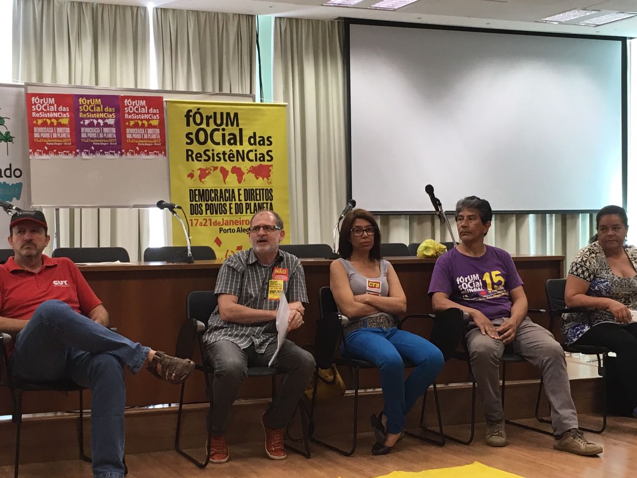 Organizadores do Fórum Social das Resistências em coletiva de imprensa. (Foto: CTB)